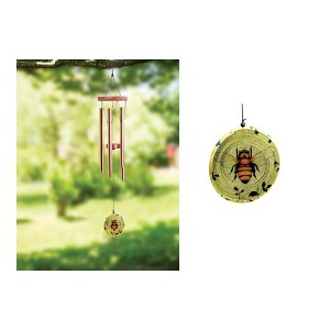 Manual Woodworkers and Weavers Bee Metal Spinner Windchime with Garden-Inspired Design and Gentle Melodic Sound - 1 of 3