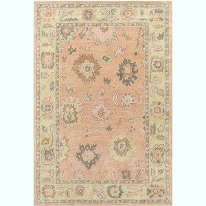 Mark & Day New Albany 2'x3' Rectangle Tufted Indoor Area Rugs Peach: Handwoven Wool Medallion, Stain-Resistant, Traditional Decor - 1 of 4