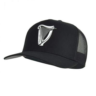 Adult Guinness Harp Logo Trucker Premium Black & White Adjustable Cap