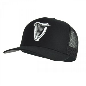 Adult Guinness Harp Logo Trucker Premium Black & White Adjustable Cap - 1 of 3