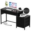 Besiost Corner Home Office Desk with File Drawers, Computer Desk with Charging Station - 2 of 4