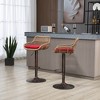 VYNXARIA Modern Swivel Bar Stools Set of 2 Adjustable Counter Height Chairs with Footrest for Kitchen, Dining Room,Red - 3 of 4