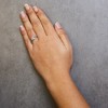 Haus of Brilliance Silver 1/4 Cttw Diamond Halo and Swirl Engagement Ring and Wedding Band Set - 3 of 4