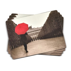 Pimpernel Paris Stroll Placemats Set of 4 – Decorative Cork Backed Dining Mats Featuring Charming Street Scene Artwork, Durable Surface Protection - 1 of 4