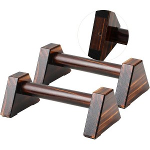 Wooden Push Up Stands with Non-Slip Base, 2-Pack 30CM Parallettes for Strength Training, Home Fitness - 1 of 4