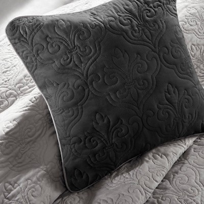 Black and Ivory Full Microfiber Reversible Quilt Set
