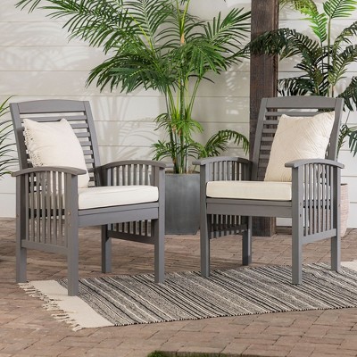Sapphtopaz Outdoor Dining Chairs Set of 2 Modern Wood Patio Chairs with Arms for Patio, Poolside, Garden, Backyard