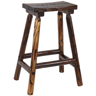 Sunnydaze Provincial Fir Indoor/Outdoor Wood Bar Stool - 28"