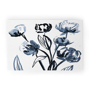 Alison Janssen Peonies Blue Looped Vinyl Welcome Mat - Society6 - 1 of 4