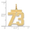 Black Bow Jewelry 14k Yellow Gold, Jersey Collection, Medium Number 73 Pendant - 2 of 3