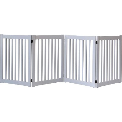 Dynamic Accents Highlander Series Solid Wood Pet Gates are Handcrafted by Amish Craftsman - 32 High - 4 Panel - Pumice Grey