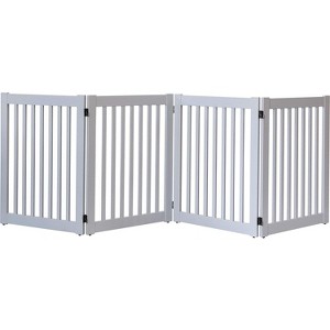 Dynamic Accents Highlander Series Solid Wood Pet Gates are Handcrafted by Amish Craftsman - 32 High - 4 Panel - Pumice Grey - 1 of 2