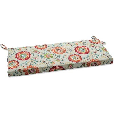 Outdoor/Indoor Bench Cushion Fanfare Sonoma - Pillow Perfect: Reversible, Weather & Fade-Resistant, Zippered