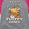 Girls' - Instant Message - Fluffy Cows Shirt Tail Raglan Graphic T-shirt - 2 of 4