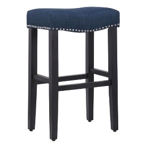 WestinTrends 29" Upholstered Saddle Seat Barstool and Counter Stool - 1 of 4