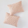 Gulches Tufted Cotton Chenille Medallion Fringe Coverlet Mini Set Blush Full/Queen - 4 of 4