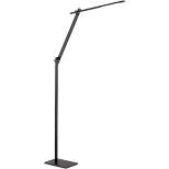 Possini Euro Design Modern Floor Lamp LED Adjustable 53" Tall Anodized Black Metal Touch On Off for Living Room Reading Bedroom Office
