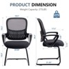 SEVOBAL Task and Office Chairs Set of 2 Mesh Chair Without Wheels, Executive Sled Base for Home Office and Conference Rooms, Black, 24"*23.6"*38.1" - 3 of 4