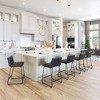 Counter Stool (Set of 2) – 35" H With Black Faux Leather Tufted Seat & Powder-Coated Steel Frame By Zuo Modern - 3 of 4