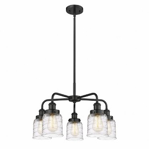 Bell - 5 Light Stem Hung Chandelier In Art Deco Style-14.75 Inches Tall and 23 Inches Wide - 1 of 1