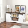 NicBex Sideboard Buffet Cabinet with Charging Station and Power Outlet,Kitchen Storage Cabinet with  Sliding Barn Doors for Kitchen,Living Room,White - 4 of 4