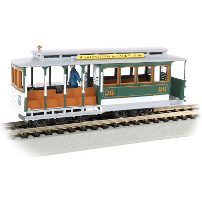 Bachmann Trains 60536 Cable Car and Grip Man Model Train Display with Analog Control and Improved Drivetrain for Hobbyists Ages 14+, Green and Gray