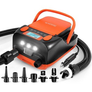 SereneLife High Pressure SUP Air Pump - Black & Orange - 1 of 4