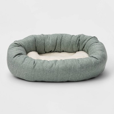 Rectangular Cuddler Faux Linen Dog Bed - S - Boots & Barkley™