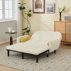Modern Corduroy Loveseat with 2 Pillows, Recliner Lounge Chair, Compact Sleeper Sofa Bed for Small Apartment or Living Room – The Pop Home - 2 of 4
