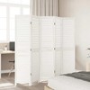 vidaXL Room Divider 5 Panels White Solid Paulownia Wood - 3 of 4