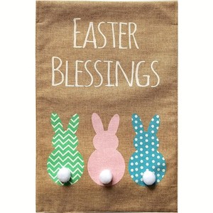 Briarwood Lane Garden Flag 12x18 For Outdoor Easter Blessings Bunnies Burlap For Easter Garden Flag Flags For Outside - 1 of 4