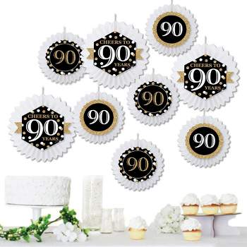 90th Birthday Party Decorations Kit Black/gold : Target