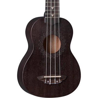 Luna Vintage Mahogany Soprano Ukulele Satin Black