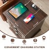 Sonkuki 21" Tall Nightstand with 3 Drawers, 18" Wide End Table with Charging Station, Small Dresser Chest for Bedroom - 3 of 4