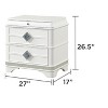 Laguna Modern Style 2-Drawer Night stand Made with Wood, Hidden Jewelry Drawer and Crystal Accents in White same as G150108982 (NJ inventory) - 2 of 4