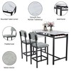 PAGED Modern 5PC Dining Table with 1 Bar Table and 4 Bar Stools, Counter Stools Set for Dining Room - 3 of 4