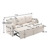NicBex Velvet Sleeper Sectional Sofa,L-Shaped Couch with Reversible Storage Chaise for Living Room,Apartment,Office,Beige - 3 of 4
