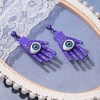 SOHI Women's Amerthyst Purple The Hamsa Drop Earrings - 2 of 4