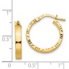 Black Bow Jewelry 3mm x 19mm 14k Yellow Gold Polished & D/C Edge Round Hoop Earrings - 4 of 4