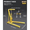 2-Ton Folding Engine Hoist with Lever, Hydraulic Shop Crane with 6 Swivel Wheels & Adjustable Boom (0.5T-2T), Heavy-Duty Cherry Picker for Garage - 2 of 4