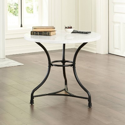 Charming Bistro Farmhouse 38" Round Marble Dining Table