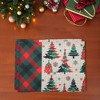 Unique Bargains Christmas Place Mats Linen Red Green Beige White 13"x17.7" 2 Pcs - 2 of 4