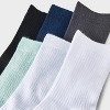 Women's Shimmer and Solid Fine Ribbed 6pk Crew Socks - A New Day™ 4-10 - 3 of 3