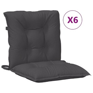 vidaXL Lowback Chair Cushion Set of 6 Melange Anthracite 100% Polyester - 1 of 4
