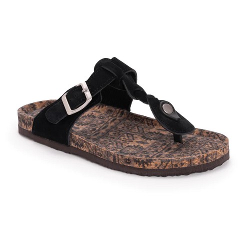 Muk Luks Terra Turf Marsha Sandals Jet Black 7 Target