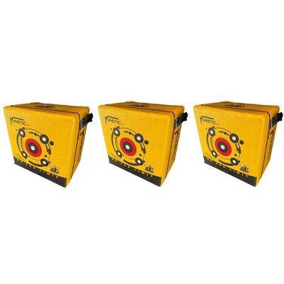 Morrell Targets 144 Jacket Kinetic 1.0 Portable Field Point Archery Bag Target with 2 Shooting Sides, 10 Bullseyes, and Handles, 3 Pack, Yellow