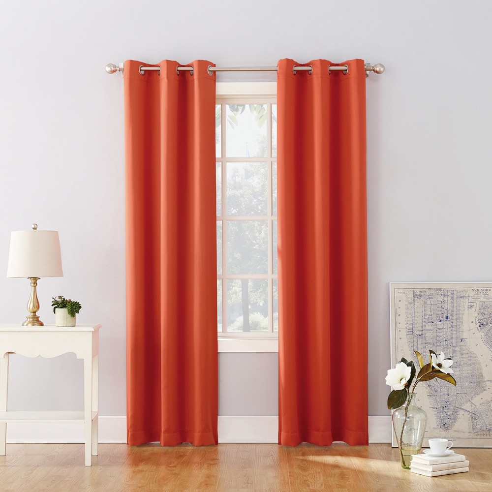 Photos - Curtains & Drapes 95"x40" Riley Kids' Bedroom Blackout Grommet Top Curtain Panel Orange - Su