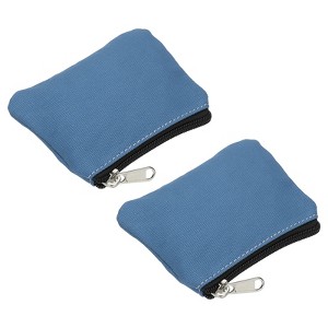 Unique Bargains Canvas Portable Change Coin Purse Pouch with Zipper 2 Pcs - 1 of 4