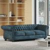 NicBex 83.25"Modular Sectional Sofa Couch with Tufted Back U-Style 3-Seater Sofa with Soft Cushion and Wood Legs for Living Room,Apartment,Blue - 2 of 4