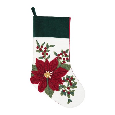  C&F Home Poinsettia Berry Stocking 